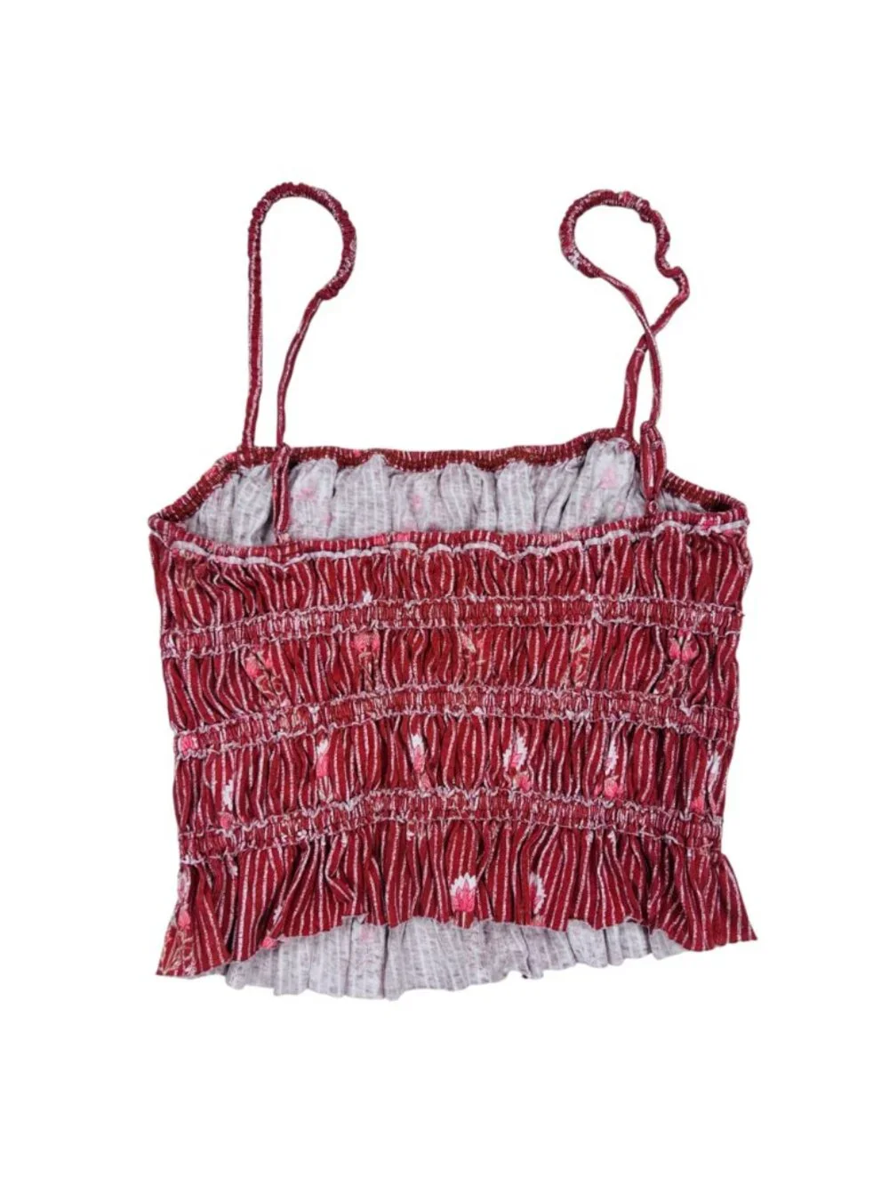 We The Free Free People Ruched Tank Top S Floral Twee Cottage